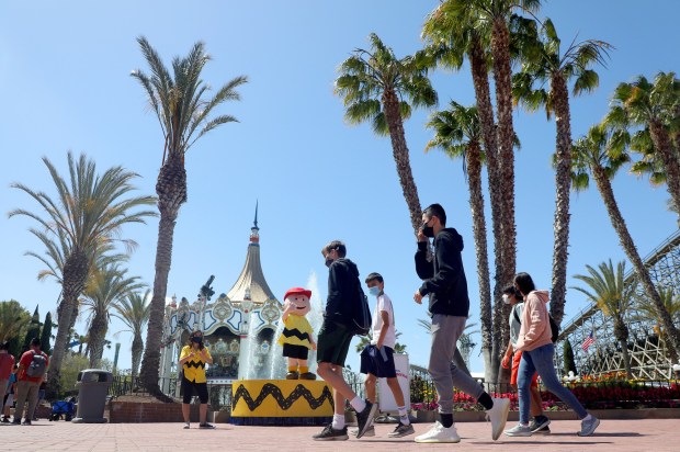 Guests enter the California's Great America amusement park in 2021, in Santa Clara, Calif. (Aric Crabb/Bay Area News Group)