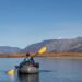 A paddler at a river in the Arctic National Wildlife Refuge, Alaska.