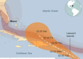 The likely path of Hurricane Maria