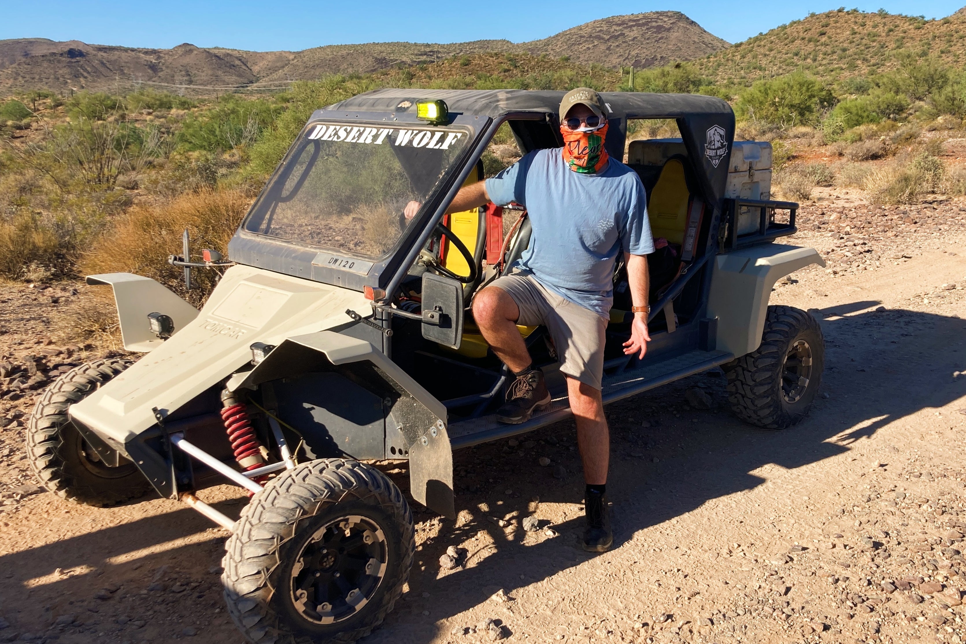 Off-road rules: Ben climbs into his ATV