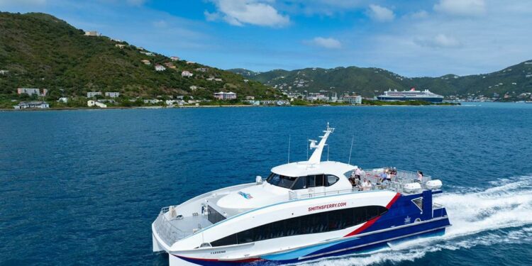 New passenger ferry for US Virgin Islands to British Virgin Islands tourist route in the Caribbean | Incat Crowther