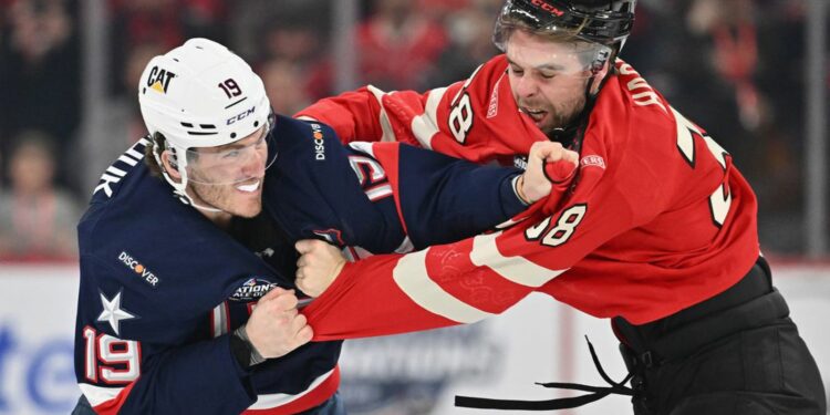 Canada and US hockey players brawl amid nationalist furor over Trump’s trade war