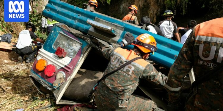 At least 51 dead in Guatemala after bus plunges into ravine