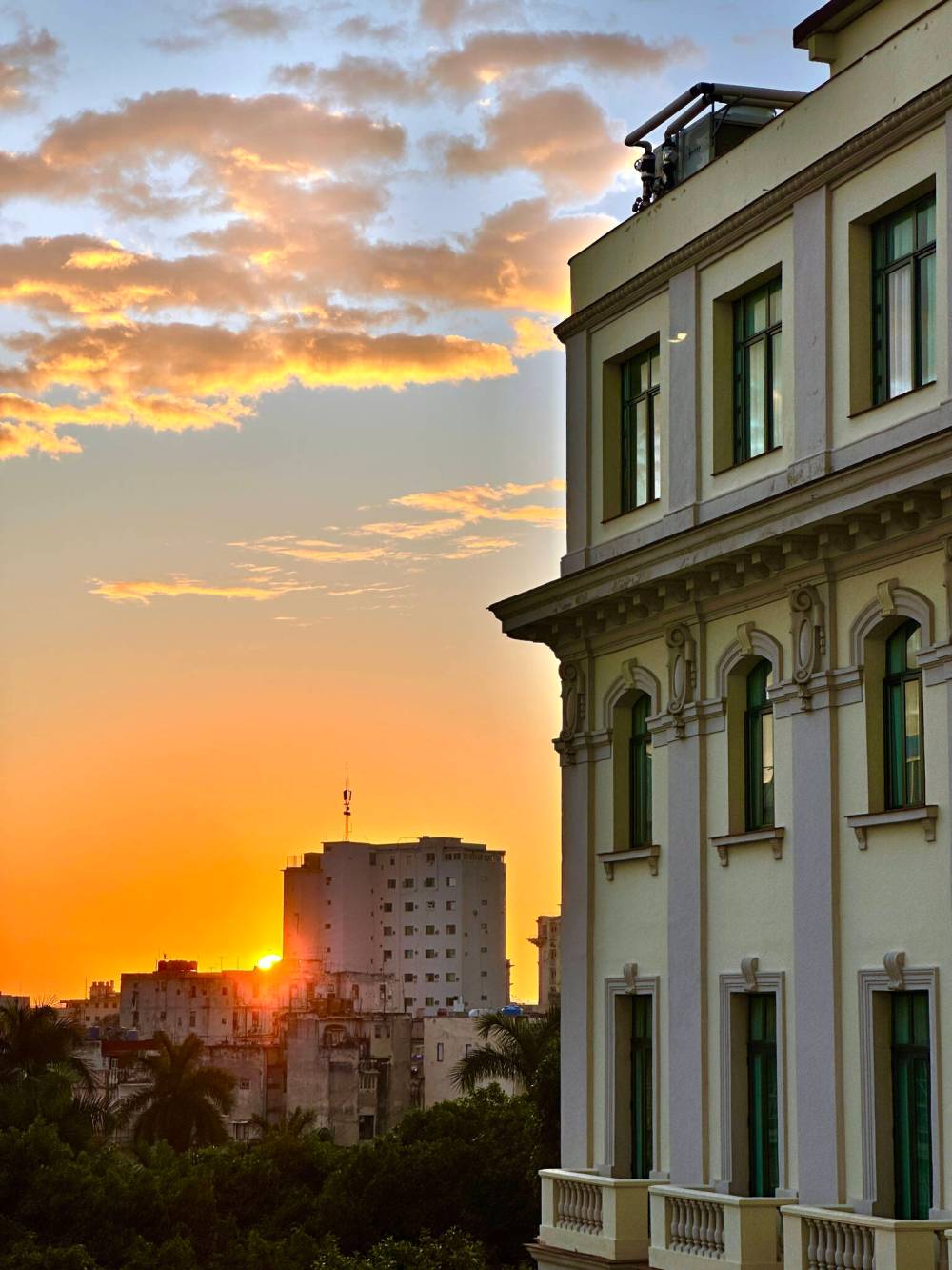 Shel Zolkewich / Free Press
                                Sunrise from a Juliet balcony of Mystique Habana Hotel.