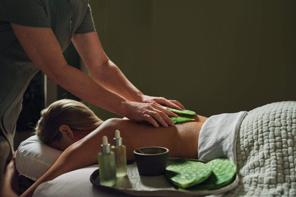 The nopal massage, using prickly pear cactus (not pictured: the desert-battered writer)