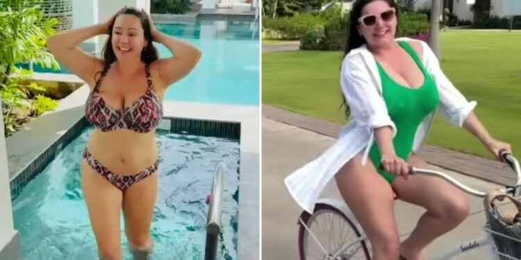 Kelly Brook looks stunning as she strips off to bikini on lavish £10K holiday with heart-shaped pool and private butler
