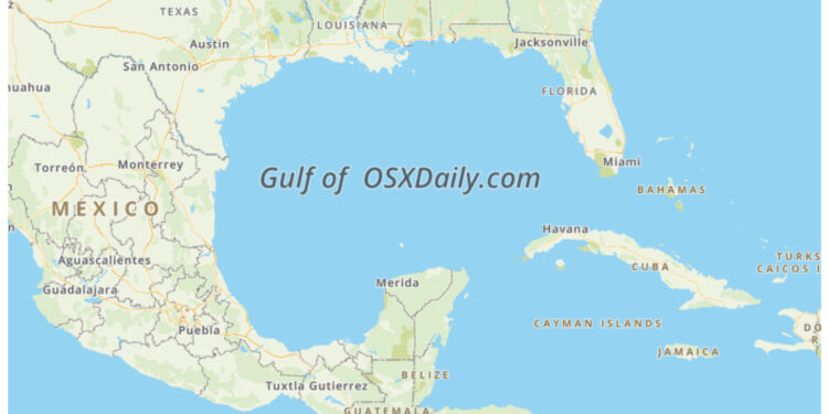 Name Your Own Gulf Map for Gulf of America / Mexico