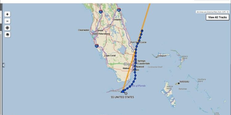 SS United States tracker: Historic ocean liner rounding the tip of Florida near Key West