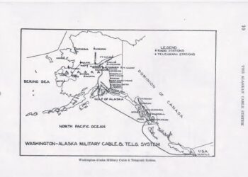 Map of Washinton-Alaska Military Cable and Telegraph System, 1925