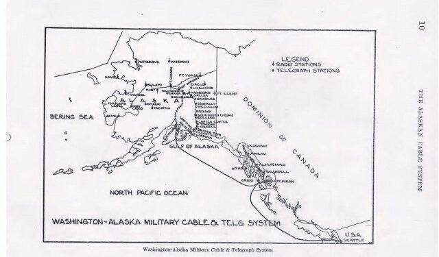 Map of Washinton-Alaska Military Cable and Telegraph System, 1925