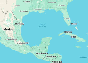 Google Maps shows the body of water formerly known as the Gulf of Mexico now named the Gulf of America after President Donald Trump’s executive order to change the name of the body of water. The name change is only reflected for U.S. users of Google Maps. (Courtesy of Google Maps)