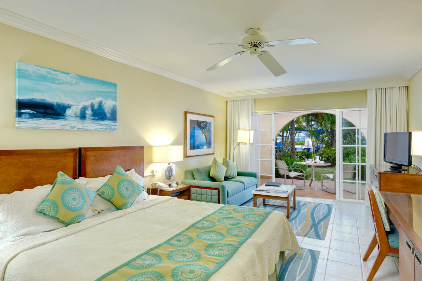 Light and breezy rooms can be found at Turtle Beach