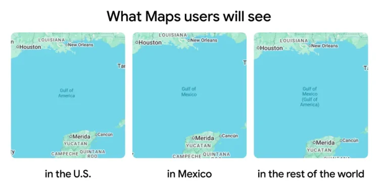 Gulf of AMerica, Apple, Google