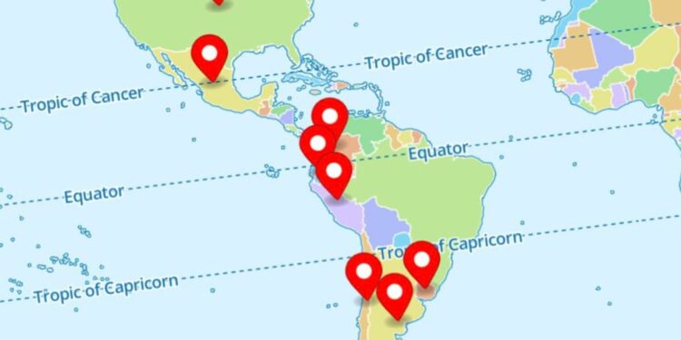 Screenshot showing LatAmGPT's alliances across nine countries taken from the software's official website on February 14, 2025.