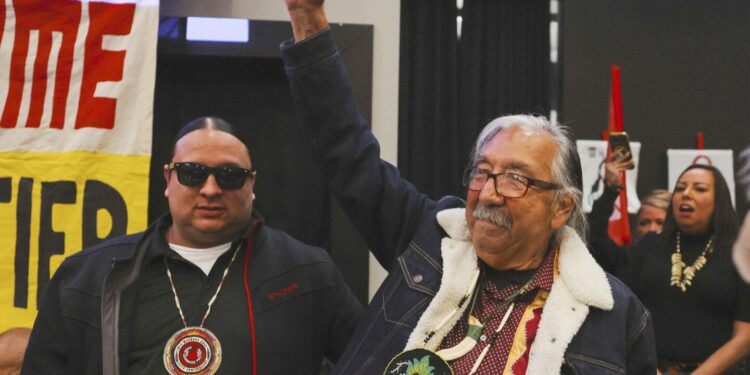 Native American activist Leonard Peltier, freed from prison, is welcomed on North Dakota reservation