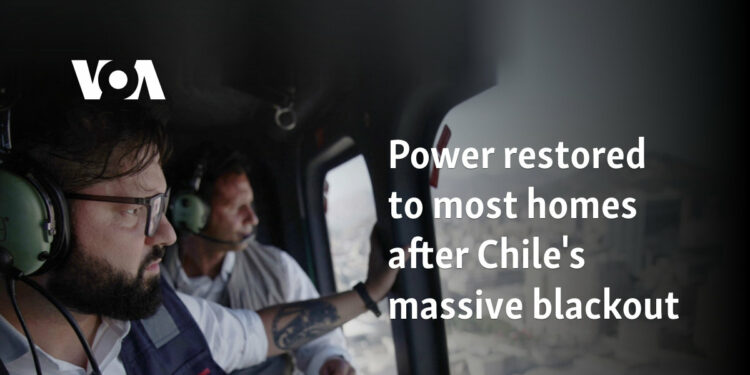 Power restored to most homes after Chile's massive blackout