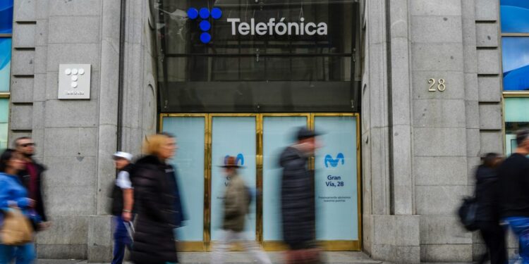 A Telefónica store in Madrid.
