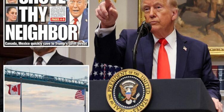 Trump announces 25% tariffs on Canada, Mexico will take effect at midnight